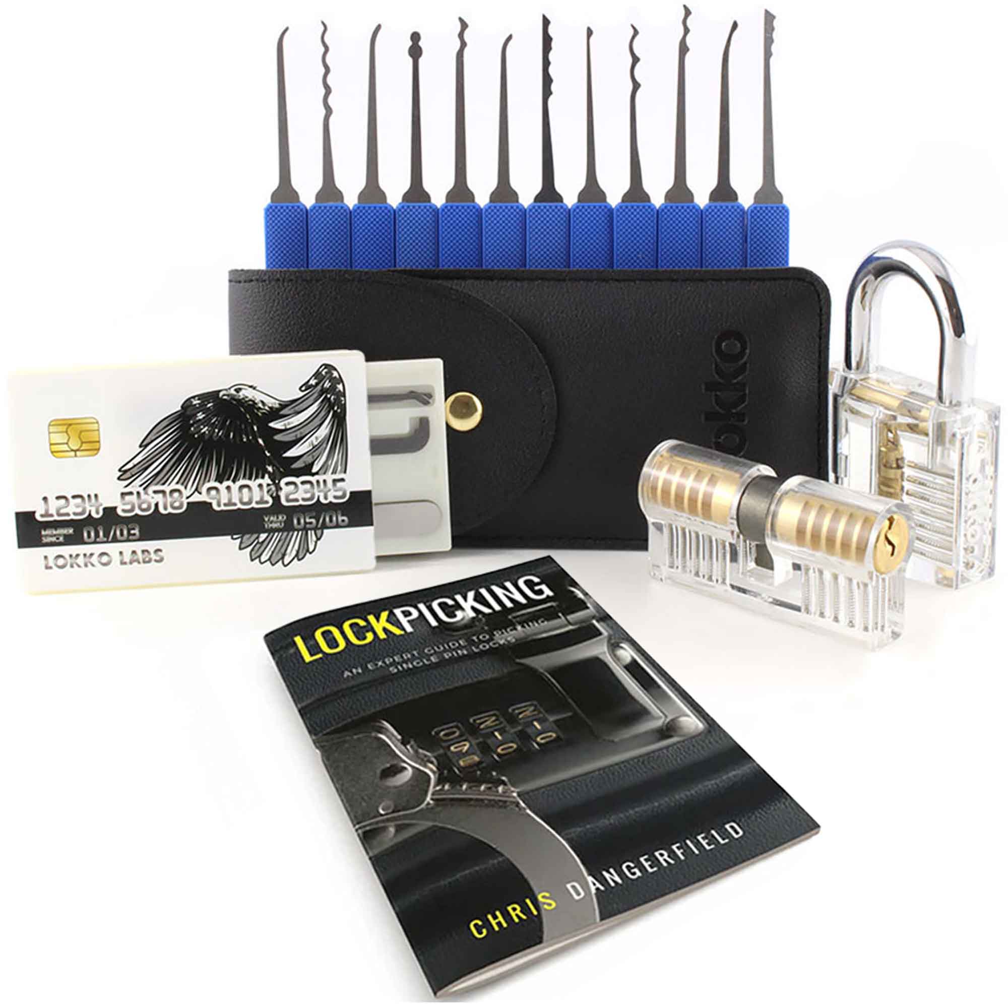 Lock Pick Set - for Beginners+: Lock Picks by LOKKO, Practice Locks, Covert Kit + How-to Guide